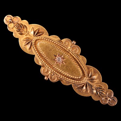 Lot 1402 - A Victorian diamond-set 15 ct gold brooch,...