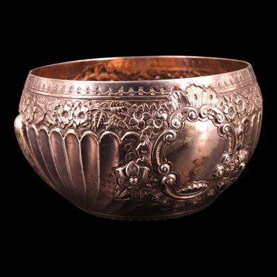 Lot 1184A - A late Victorian compressed oviform silver...