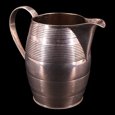 Lot 1184C - A George III silver barrel-form jug by Hester...