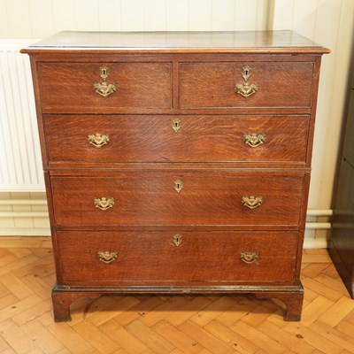 Lot 1614 - An early-to-mid 19th Century oak chest of...