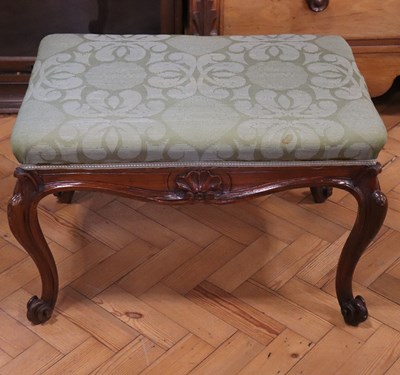 Lot 1616 - A Victorian carved rosewood stool, having an...