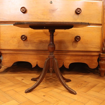 Lot 1190 - A Georgian style snap-top mahogany lamp or...