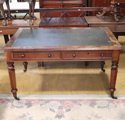 Lot 1639 - A William IIII mahogany partners desk, having...