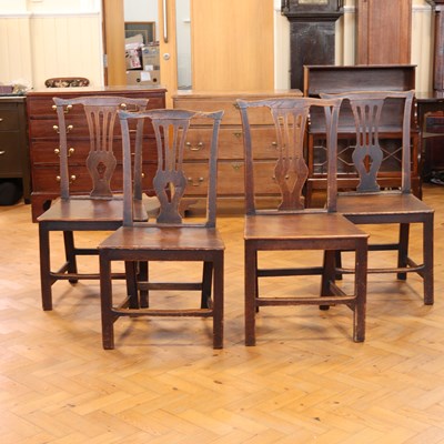 Lot 1644 - A set of four 18th Century George III elm...