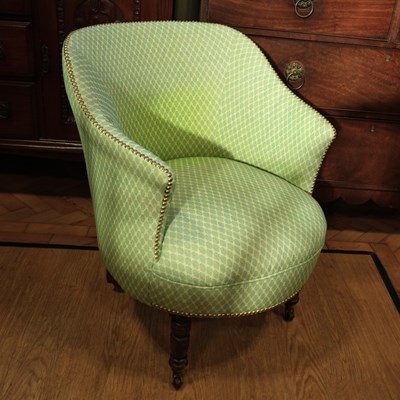 Lot 1645 - A Victorian upholstered tub lounge chair, 78...