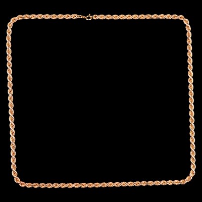 Lot 948 - A mid 1970s 9 ct gold rope-link neck chain, 74...