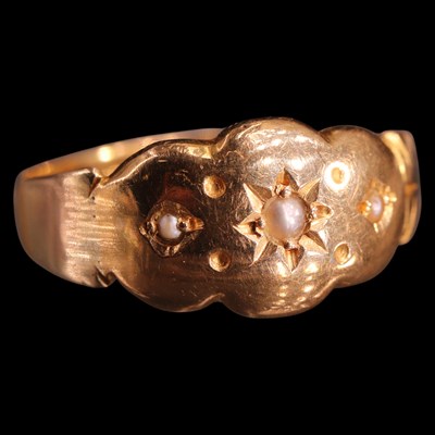 Lot 950 - A late Victorian seed pearl ring, comprising a...