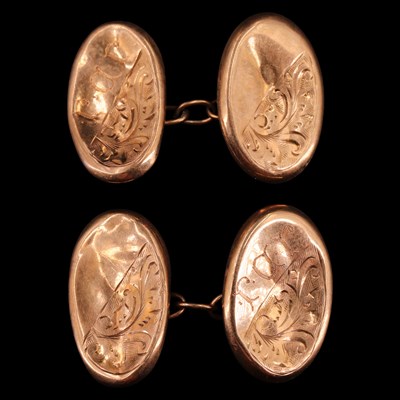 Lot 954 - A pair of early 20th Century 9 ct yellow metal...