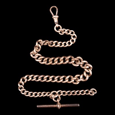 Lot 1044 - An Edwardian silver graded curb-link watch...