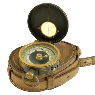 Lot 145 - A Great War night marching compass, in leather...