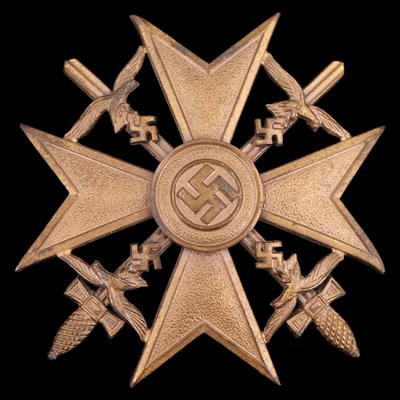 Lot 87 - A German Third Reich Spanish Cross with swords,...