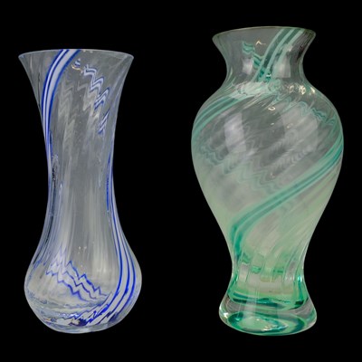 Lot 861 - Two Caithness "Flamenco" range art glass vases,...