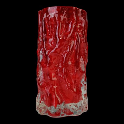 Lot 872 - A late 1960s Whitefriars ruby-red bark...