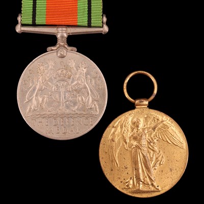 Lot 6 - A Royal Navy Victory medal (partially...