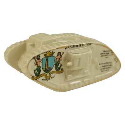 Lot 135 - A Great War crested china tank "HMS Donner...