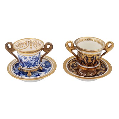 Lot 770 - Two early 19th Century Derby twin-handled cups...