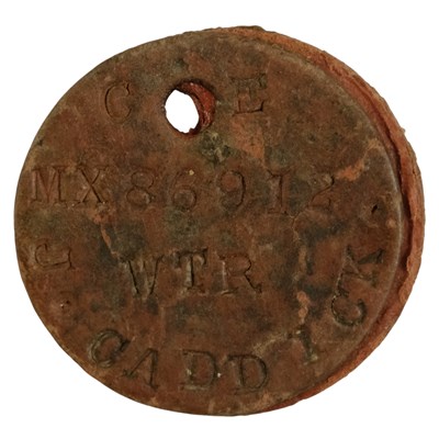 Lot 184 - A Great War British identity disc, that of...