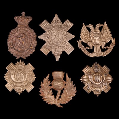 Lot 57 - A small group of Scottish military glengarry...