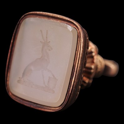 Lot 1045 - A late 19th / early 20th Century gold fob seal...