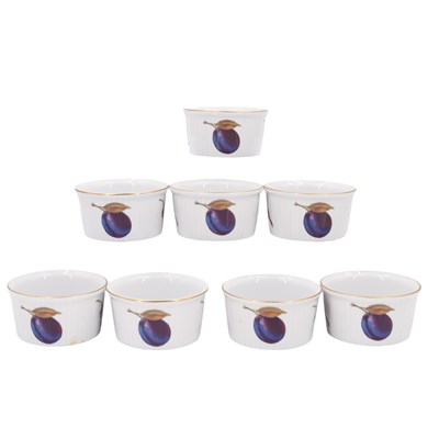Lot 787 - A set of eight Royal Worcester "Evesham" ramekins