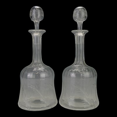 Lot 866 - A pair of Victorian mallet-shape glass...