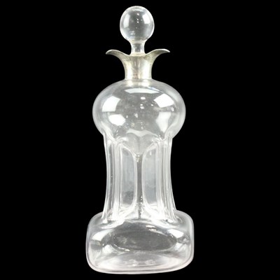 Lot 1093 - A George V silver-mounted Kuttrolf glass...