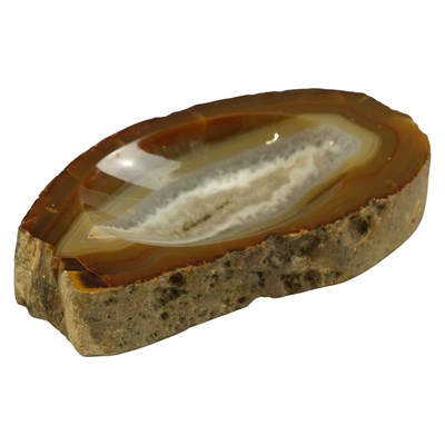 Lot 542 - A polished agate geode dish, 13.5 cm