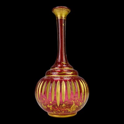 Lot 851 - A late 19th Century Bohemian cranberry and...