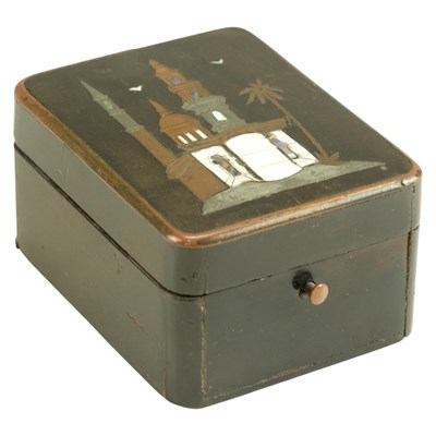 Lot 715 - A late Victorian black-lacquered treen sewing...