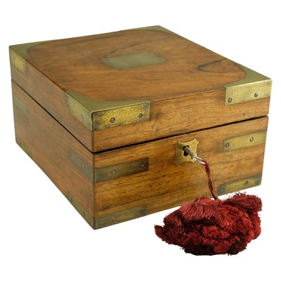 Lot 716 - A late Georgian campaign or cavalry box, in...