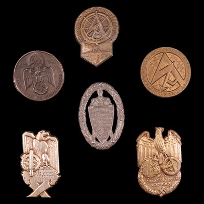 Lot 94 - Six German Third Reich SA day badges