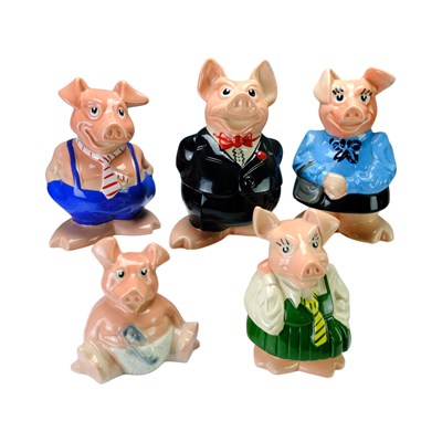 Lot 823 - Five Wade and other NatWest piggy banks,...