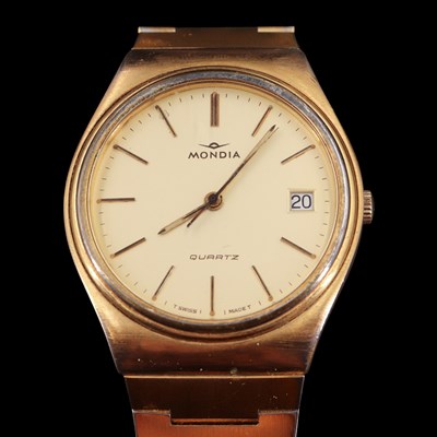 Lot 1062 - A 1970s Mondia rolled-gold wristwatch, model...