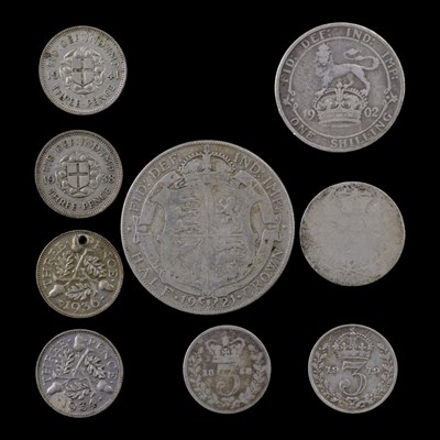 Lot 306 - A small quantity of GB silver coins, pre-1920,...