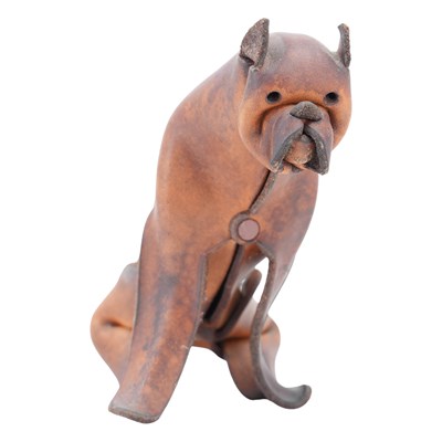Lot 658 - A 1960s leather toy bulldog by Deru of...