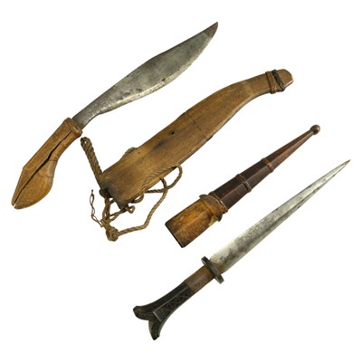 Lot 348 - A Malaysian parang knife, together with...