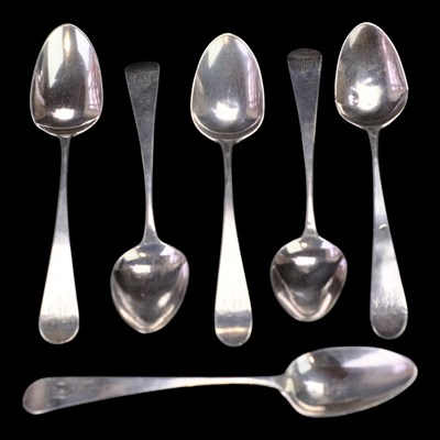 Lot 887 - A set of six George III Old English pattern...