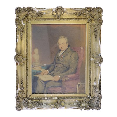 Lot 1103 - A late Georgian portrait of a gentleman sat in...
