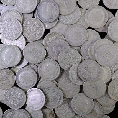 Lot 319 - A quantity of GB post-1920 silver sixpence...