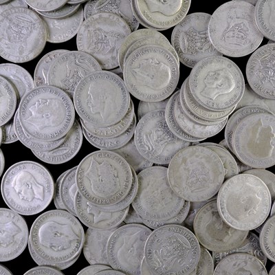 Lot 320 - A quantity of GB post-1920 silver shilling...