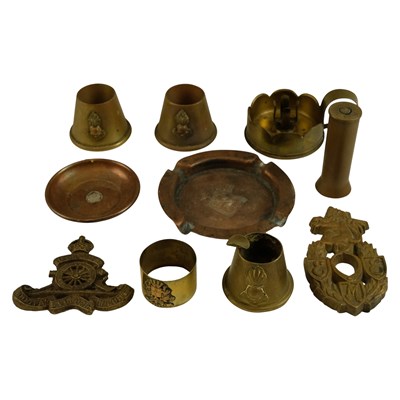 Lot 136 - A group of "trench art" etc, including...