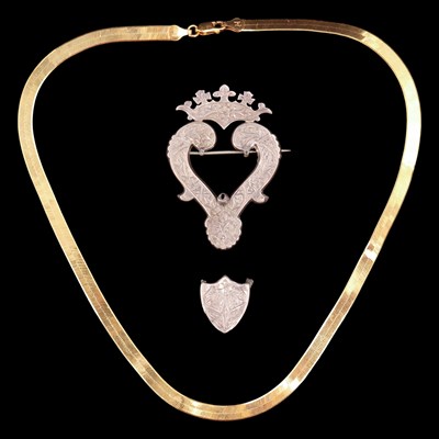 Lot 987 - A Victorian silver Luckenbooth brooch, (a/f),...