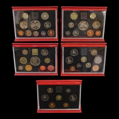 Lot 326 - A group of five 1990s Royal Mint UK proof coin...