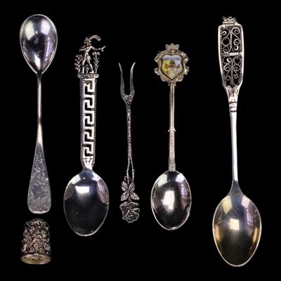Lot 875 - Four Continental European silver tea / coffee...