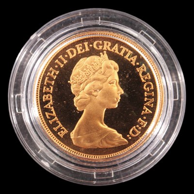 Lot 936 - A Royal Mint 1980 proof sovereign gold coin,...