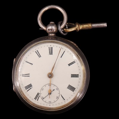 Lot 1073 - A Victorian / Edwardian silver open-faced...