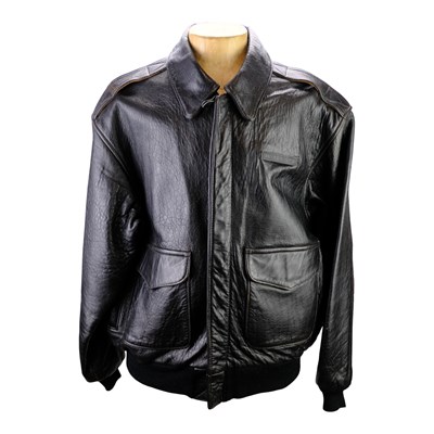 Lot 214 - An Avirex Type A 2 black leather flying jacket,...