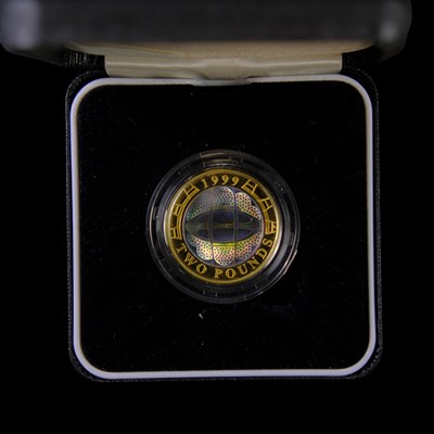 Lot 393 - A Royal Mint UK 1999 "Rugby World Cup" silver...