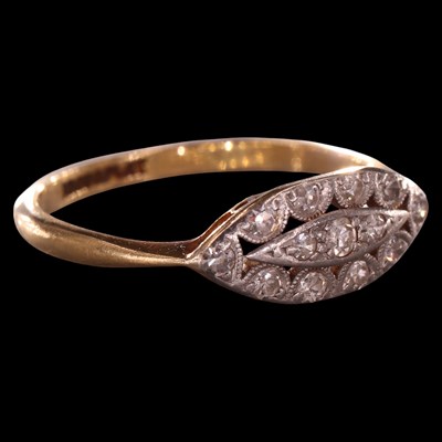 Lot 1009 - A vintage diamond ring, comprising a trio of...