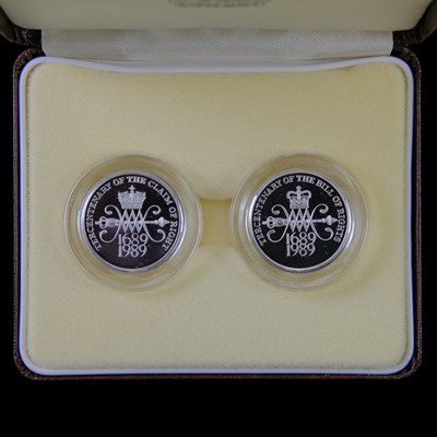 Lot 399 - A Royal Mint UK 1989 silver proof piedfort two...